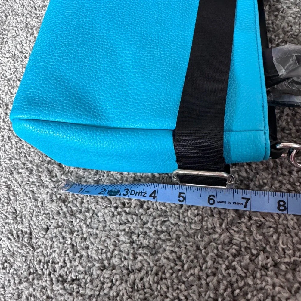 NWT Tahari Vegan Leather Small Satchel Blue Black Should Handbag Crossbody Gift